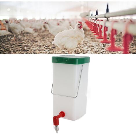 Geflügeltränke mit großem Fassungsvermögen (1 Liter), auslaufsicher, mit Hängeauslauf, aus ABS und Edelstahl, für Geflügelfarmen und Käfige