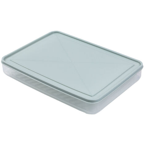 Gefrierbehälter mit staubdichtem Deckel und Antihaftboden, transparentes PP, 30,7 x 22,8 x 4,2 cm, 207 g, Hellblau