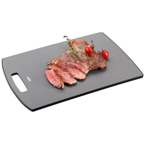 GEFU 13990-Tagliere Levo Grande in plastica 38 x 26 cm Acciaio Inossidabile Nero 38 x 26 x 1 cm