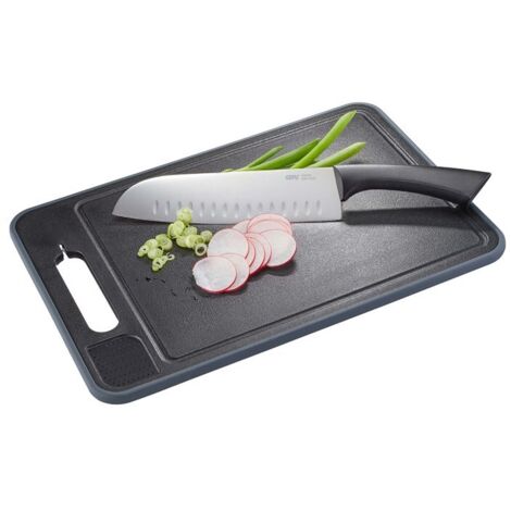 GEFU Board de Auftauen und Schneiden CUT PRO  Oberfläche de Aluminium und Oberfläche de rutschfeste Schneideoberfläche  Saftrillenoberfläche de Reibungsschärfer de Messer spülmaschinenfest