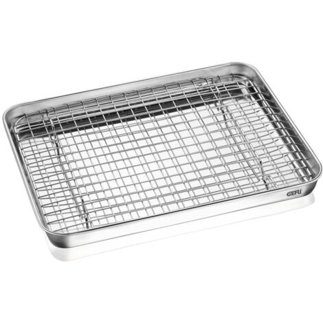 Gefu - Plat en inox et sa grille 31,5 cm