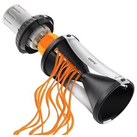 Gefu spirelli 2.0 affettatrice manuale nero, argento plastica, acciaio inox