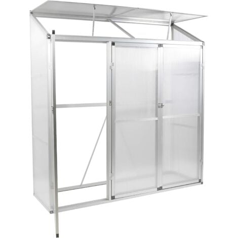 Gegaden Aluminium Beistell-Gewächshaus Gartengewächshaus Treibhaus Frühbeet 182 52 190 cm ohne Rückwand
