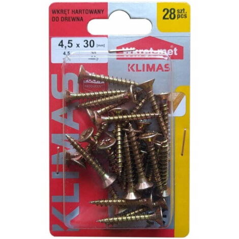 Gehärtete Holzschrauben 4,5x30mm 28Stk PZ2 gold