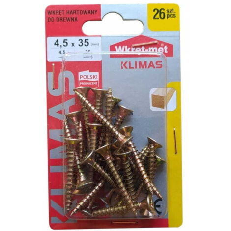 Gehärtete Holzschrauben 4,5x35mm 26Stk PZ2 gold
