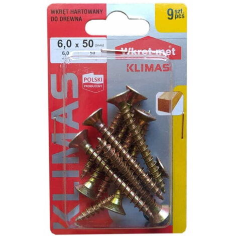 Gehärtete Holzschrauben 6x50mm 9 Stück PZ3 Gold