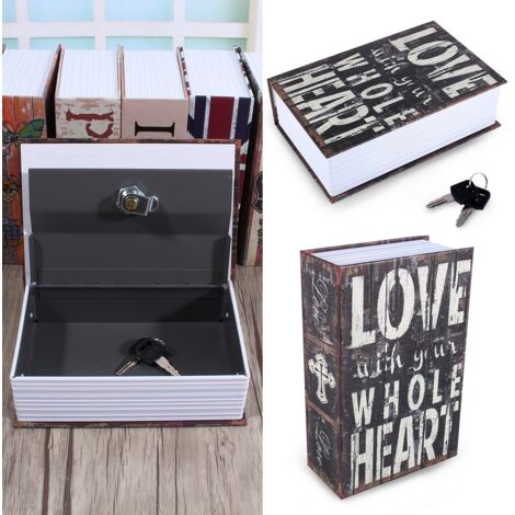 Geheimer Buchsafe für Geld und Schmuck mit Schloss (Modell LOVE)