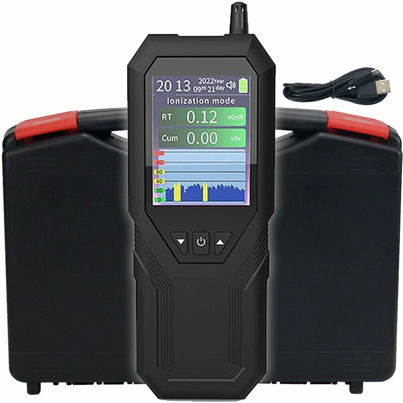 Geiger compteur de rayonnement détecteur de rayonnement nucléaire portable portable portable Beta Gamma Ray rechargeable Radiation Monitor avec écran