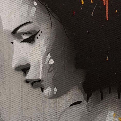 Geisha -  Quadro Canvas Contemporaneo su telaio in legno - Misura: 70x100 cm