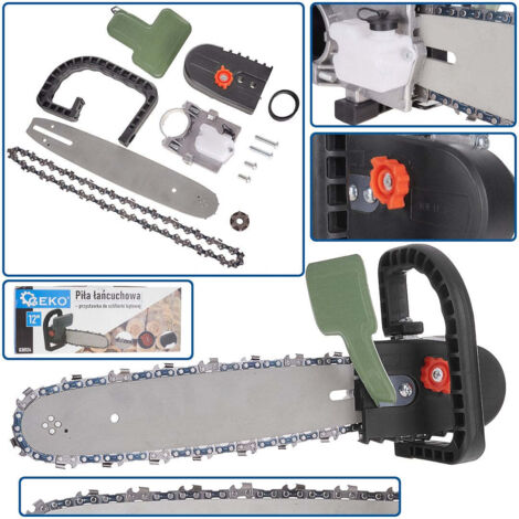 Geko Adaptateur de scie à chaîne métal pour meuleuse 12 pouces