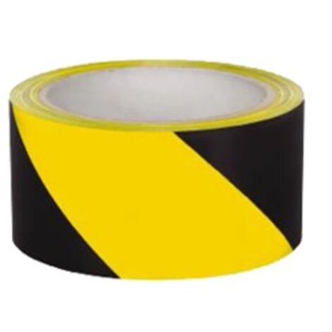 geko banda cinta señalizacion rollo 7 cmx200 m amari-negra 200-6