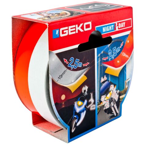 Geko Bandes de sécurité fluorescent et réfléchissant 2,5m