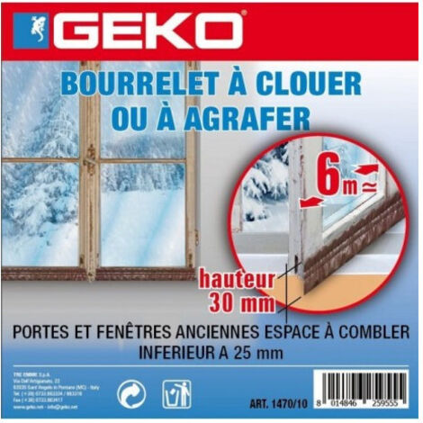 GEKO Bourrelet à clouer 6mx30mm marron - GEKO