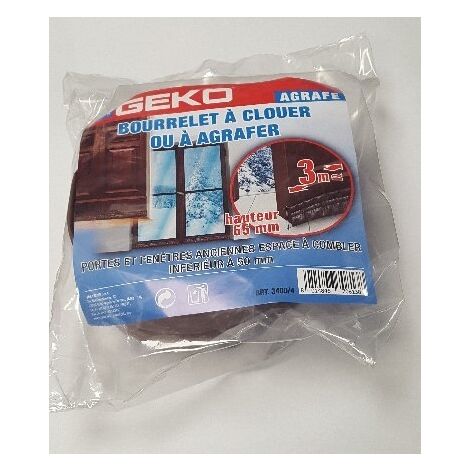 Geko Bourrelet à Clouer ou Agrapher Marron 65mm x 3m
