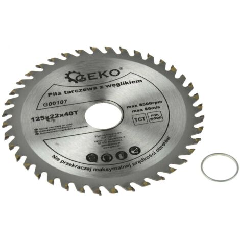 GEKO G00107 TCT LAME DE SCIE CIRCULAIRE POUR BOIS 125 MM X 22 MM X 40 T (LOT DE 12)