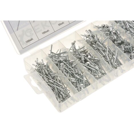 GEKO G02927, lot de 400 rivets aveugles en aluminium par boîte.