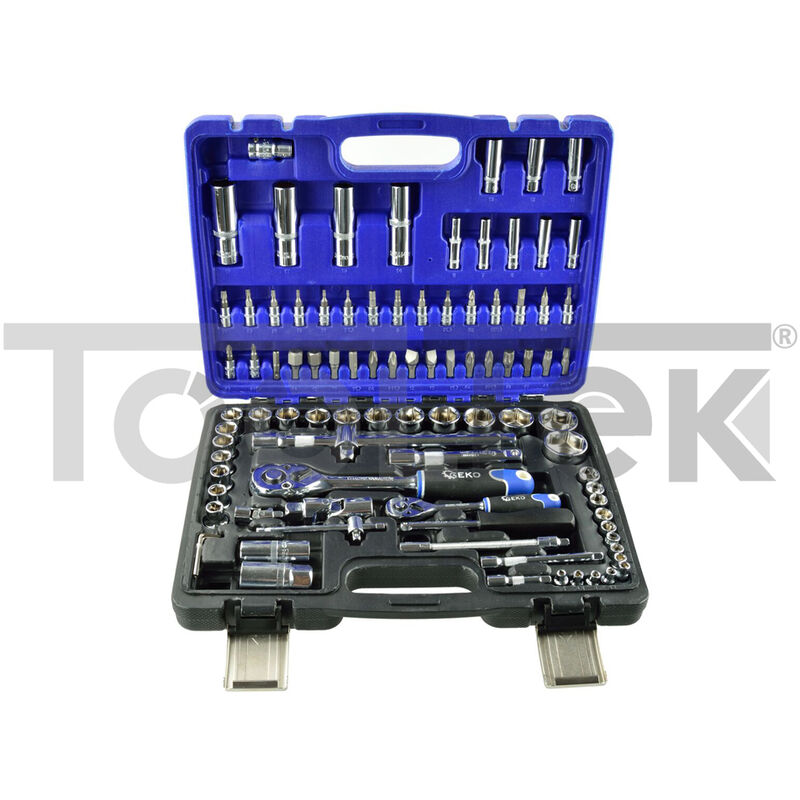 Image of Tooltek - geko G10100 kit chiavi bussola 94pz chiave a cricchetto bussole