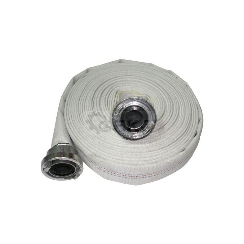 Geko G70003 - Tuyau d'incendie, 2 x 20 m, 8 bar, couleur blanc