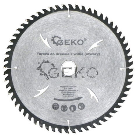 Geko G78137 - Hoja de sierra circular con agujeros (250 x 30 x 60 T, 12 unidades)
