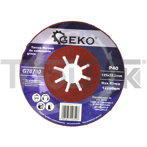 GEKO G78700 DISCO MOLA IN FIBRA P40 GRES GRANITO PIETRA 125mm