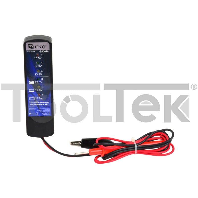 Image of Tooltek - geko G80030 tester indicatore stato batteria 12V led auto moto