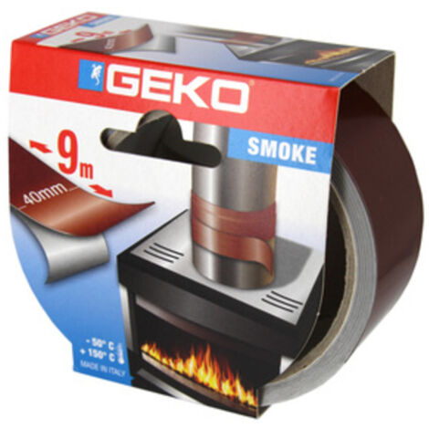 Geko nastro alluminio adesivo marrone mt 9x40 mm per alte temperature tubi stufe camini