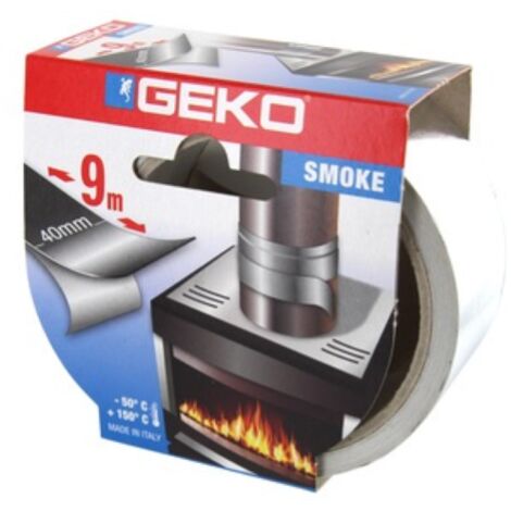Geko ruban adhe'sif aluminium argent mt 9x40 mm pour tuyaux hautes tempe'ratures poeles chemine'es