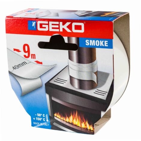 Geko Smoke NASTRO ADESIVO In Alluminio Per Stufe Marmitte Tubi Alta Temperatura Bianco