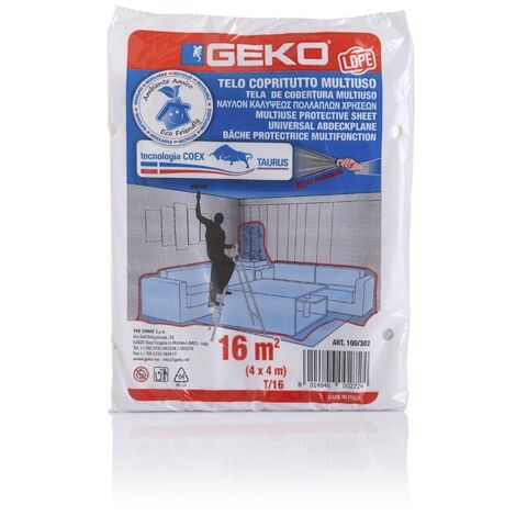 GEKO Telo protettivo multiuso 16m² (4x4m) resistente ed ecologico in plastica XS con tecnologia taurus