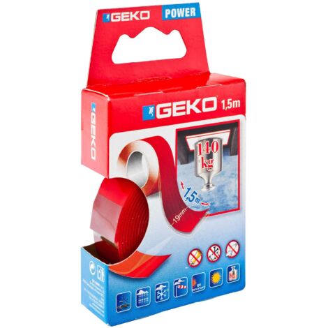 GEKO Transparentes doppelseitiges Klebeband 19 mm x 1,5 m 20010