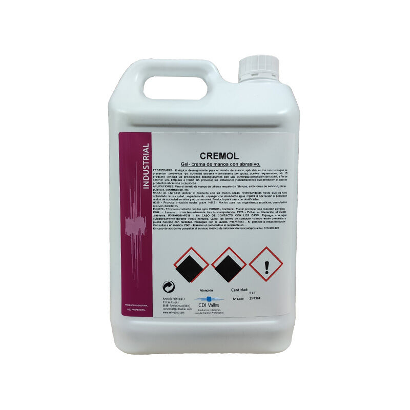 

Gel crema de manos con abrasivo