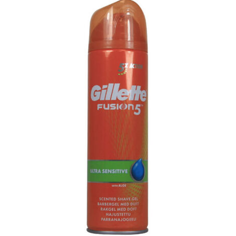 Gel de afeitar Gillette Fusion5 Ultra Sensitive: para pieles sensibles, hidratante