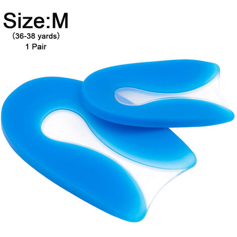 Gel de silicone en forme de U éperon tasse talon-plantaire fasciite plantaire coussin correction de rémission coussinet de talon en forme de U, M