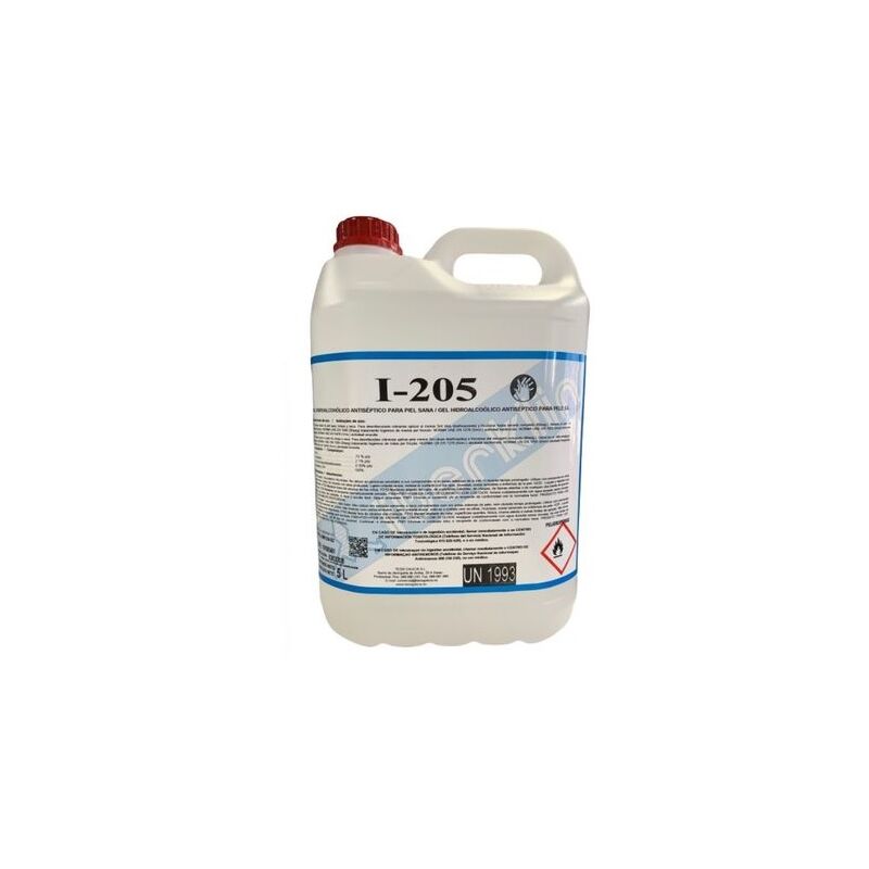 I205 - Gel hydroalcoolique mecapulv - Bouteille 5 l