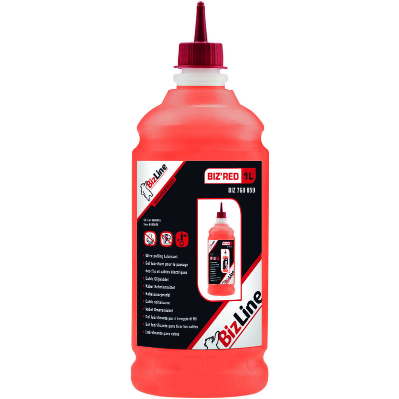 Bizline - gel lubrifiant pour le tirage de câbles et fils - biz red - 1 litre 760059