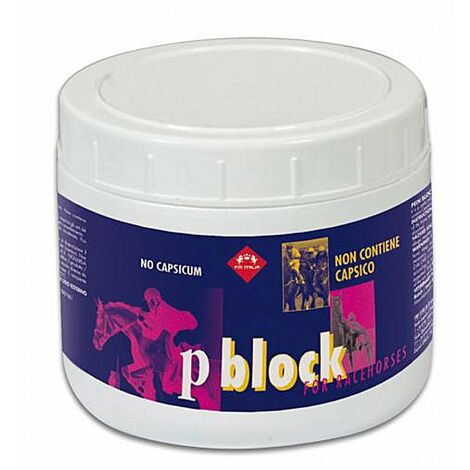 Gel P BLOCK à usage externe utile pour le massage des muscles du cheval de sport 500 ml