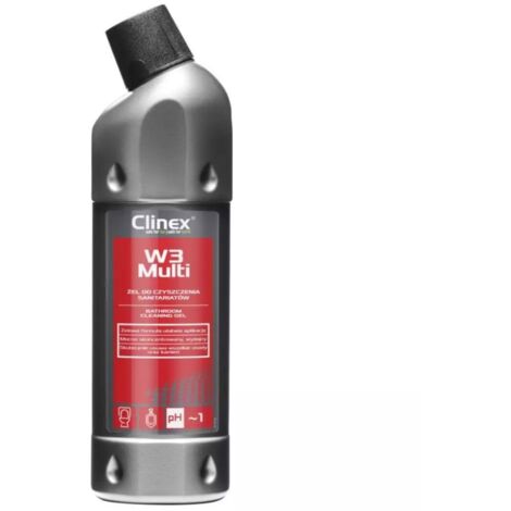 Gel parfait pour le nettoyage des salles de bains, des appareils sanitaires et des joints CLINEX W3 Multi 1L