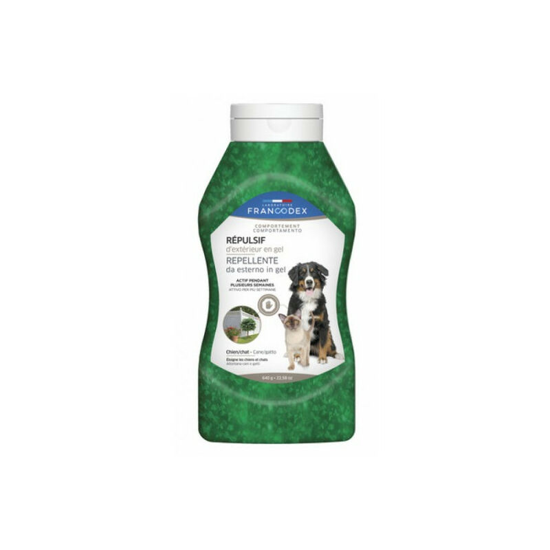 

Gel repelente para exteriores para perros y gatos.