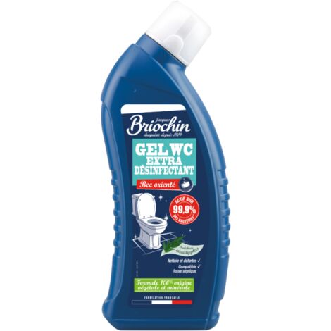 Gel WC extra-désinfectant 750ml – Action désinfectante et détartre – 100% d'origine végétale et minérale – Certifié Ecocert – Maison Briochin