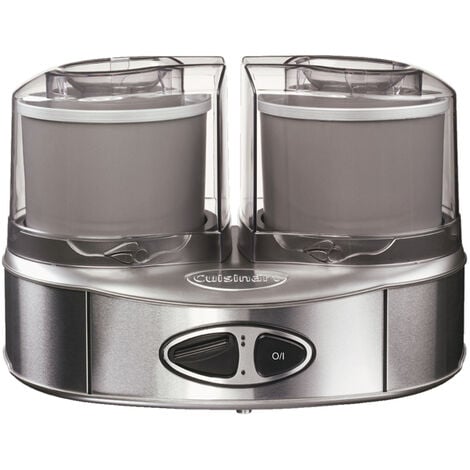 gelatiera 2x1l 50w alluminio spazzolato - ice40bce - cuisinart