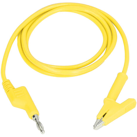 Gelbe 4 mm Krokodil-Bananen-Messleitungen für elektrische Messungen (J.70035-1)