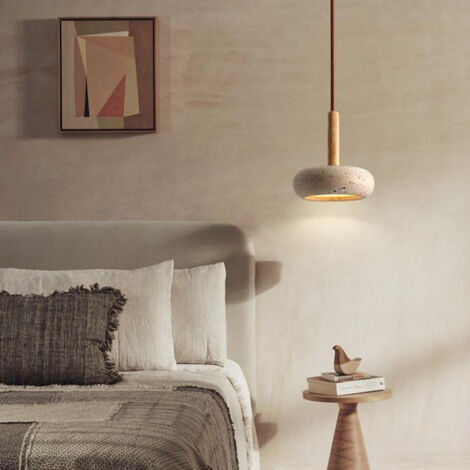 Gelbe Marmor Pendelleuchten Esstisch Wabi-Sabi Japanischer Stil Kronleuchter Travertin Deckenpendelleuchte Nordische Nachttischlampe Restaurant Flur Pendelleuchte