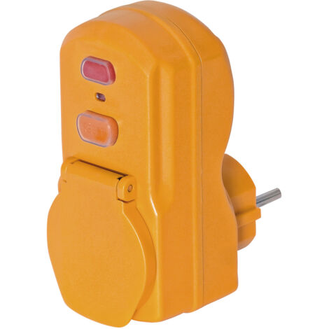 Gelber Adapter mit Fehlerstromschutzschalter 30mA - IP54