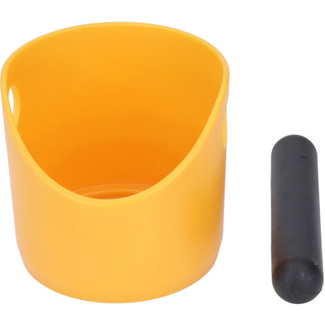 Gelber Kaffeesatzbehälter mit Bar, Abtropfschale aus gummiertem Kunststoff für Bar und Küche