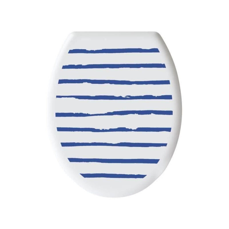 Gelco - design Abattant wc - Charnieres plastique - Polypropylene - Motif marin - Bleu majorelle