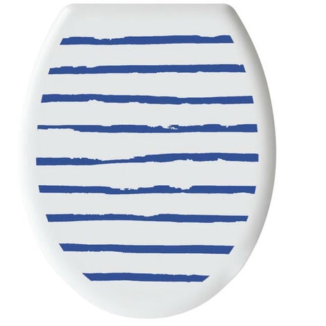 GELCO DESIGN Abattant WC - Charnieres plastique - Polypropylene - Motif marin - Bleu majorelle