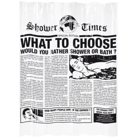 GELCO Rideau de douche Gazette 180 x 200 cm noir