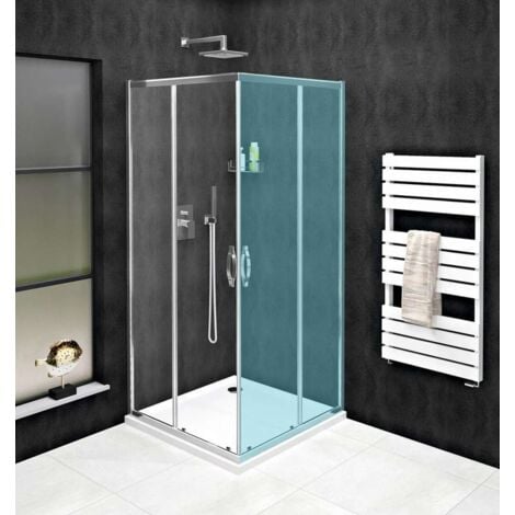 Gelco Sigma - Porta doccia Simply a due elementi 88-90 cm, vetro rivestito, alluminio lucido/vetro chiaro GS2190