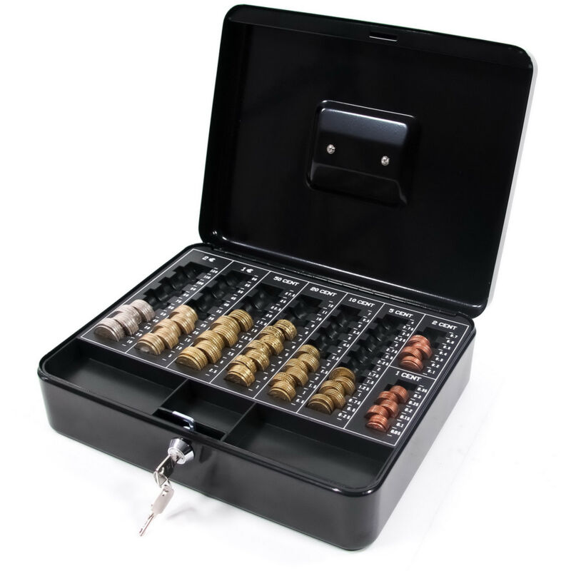Geldkassette Safe Stahl Schwarz Mit Münzzählbrett Hjh Office