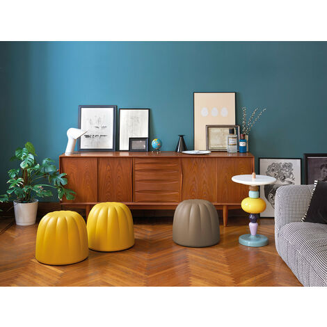 Gelee  Giallo zafferano pouf originale slide di design per giardino esterno interno colorata moderna poliuretano made in Italy sedia seduta poltrona